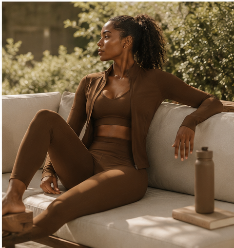 Ribbed Seamless Yoga Set  Bra, Full-Length Leggings & Jacket