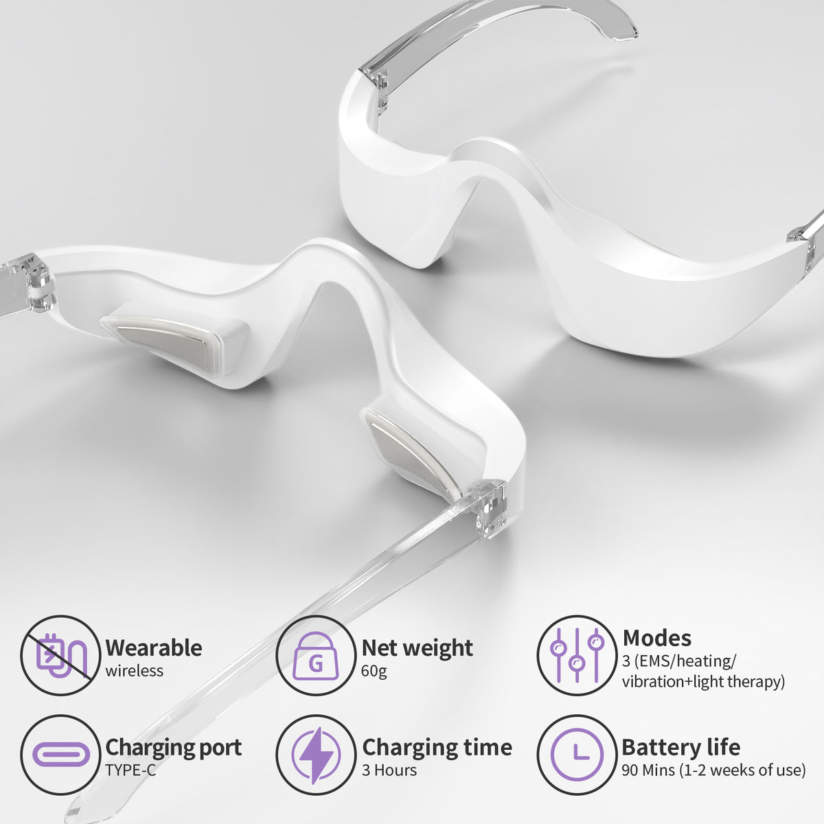 Handheld 3D Eye Care Massager – Wireless Red Light Therapy