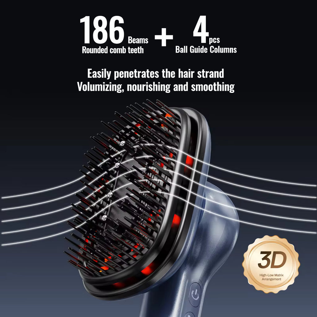 Electric Scalp Massage Brush – Red & Blue Light Vibration Massager