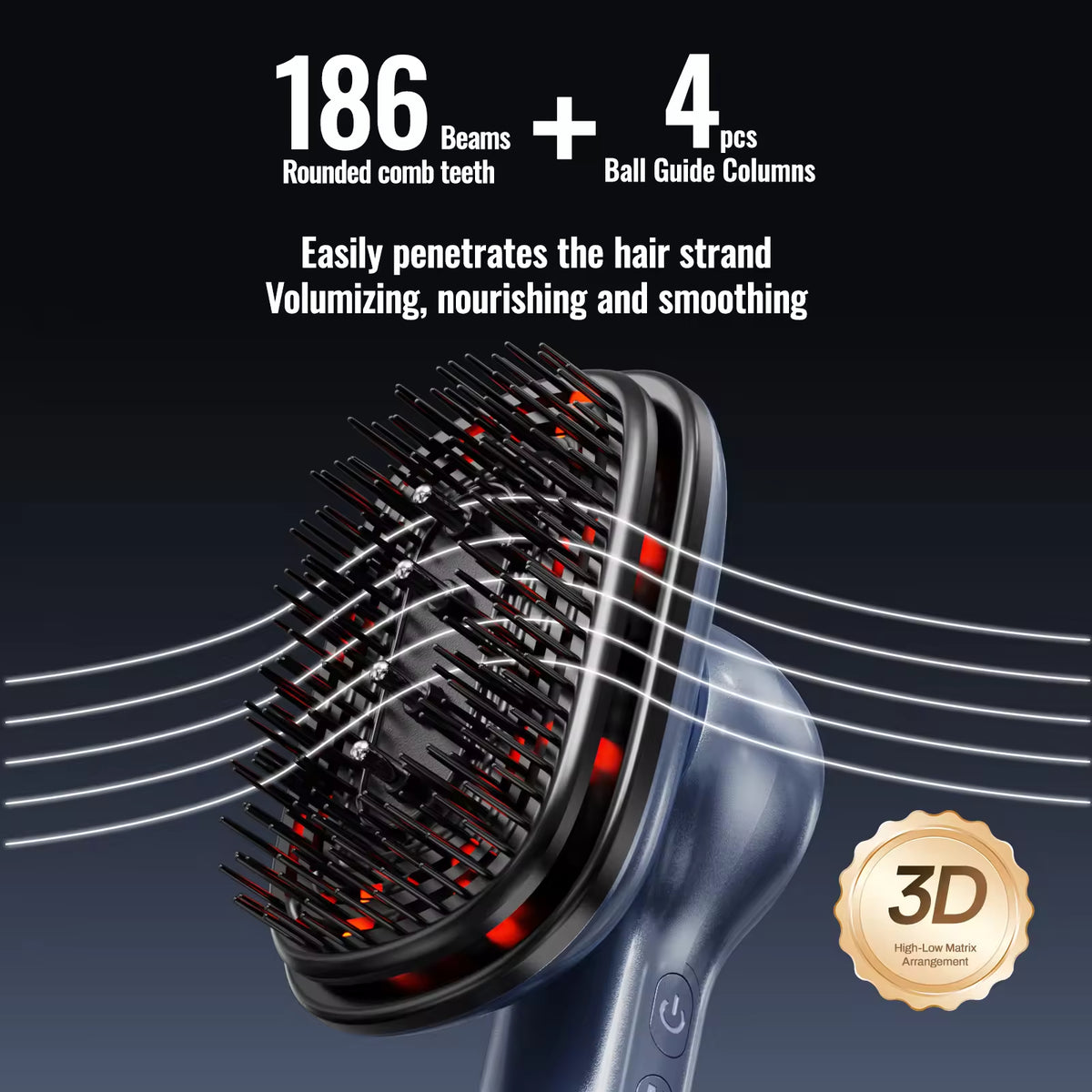 Electric Scalp Massage Brush – Red & Blue Light Vibration Massager