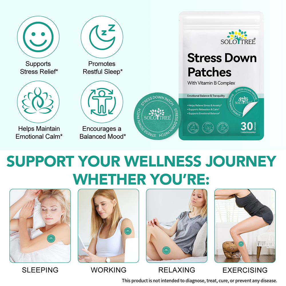 Natural Anti-Stress Patches – Biodegradable Relaxation Patches (30-Pack)