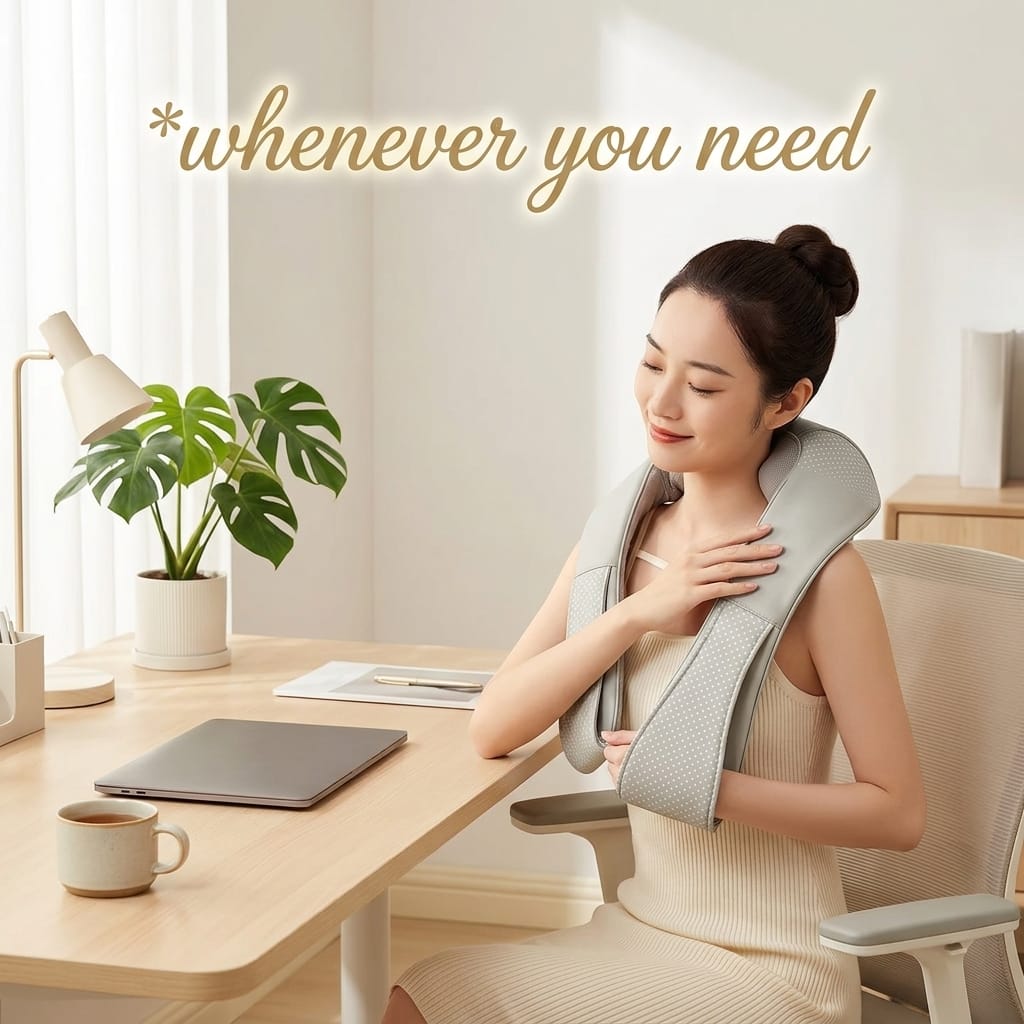 Portable Neck & Shoulder Massager – Heated Kneading Massage