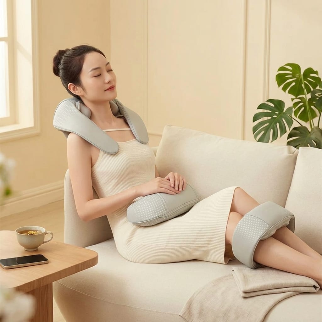 Portable Neck & Shoulder Massager – Heated Kneading Massage