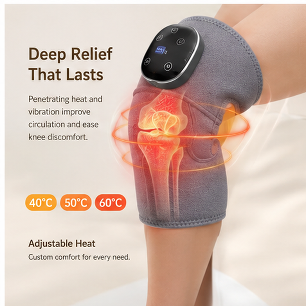 Electric Heated Knee & Joint Massager – Heat & Vibration Therapy
